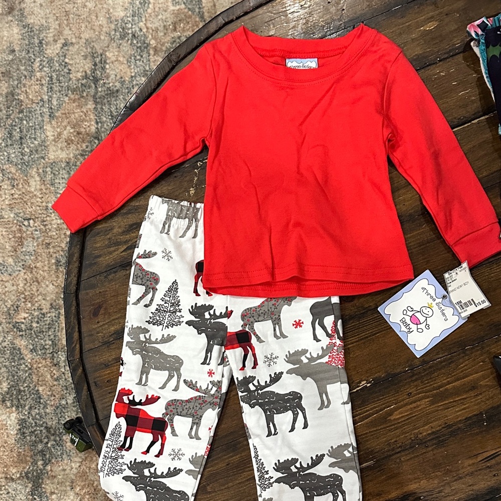 Boutique Christmas Set with Moose Print